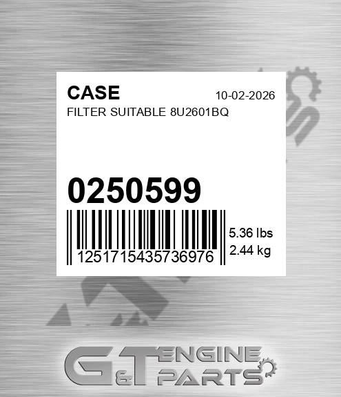 0250599 Filter Suitable 8u2601bq
