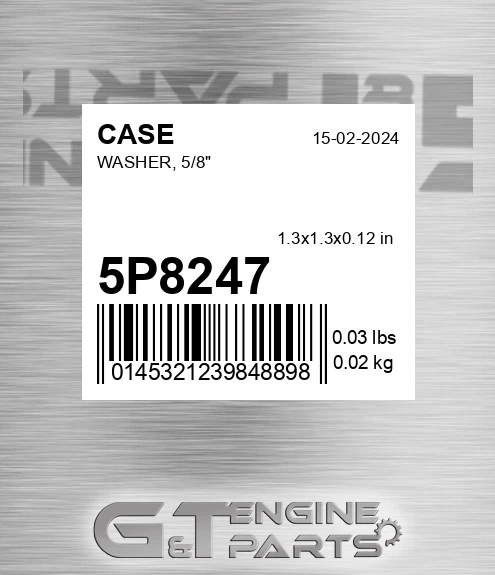 5P8247 CASE Washer, 5/8"