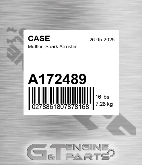 A172489 CASE Muffler, Spark Arrester
