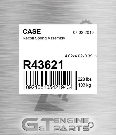 R43621 Recoil Spring Assembly