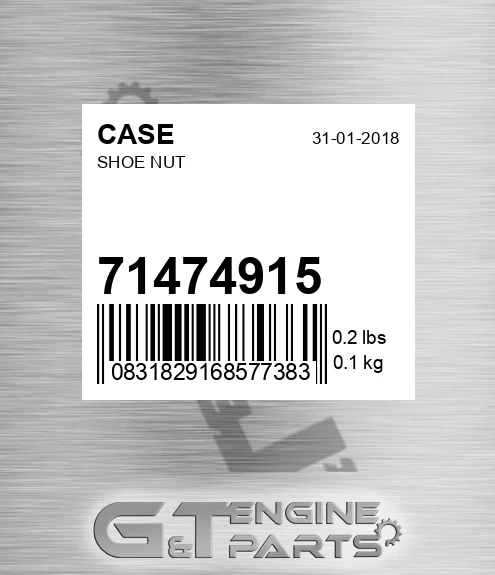 71474915 Shoe Nut