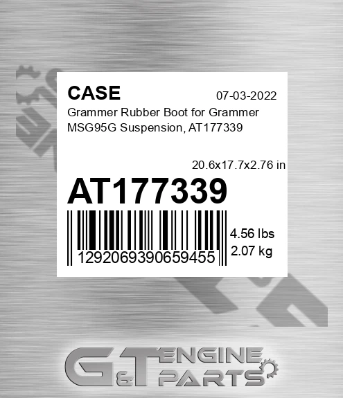 AT177339 CASE Grammer Rubber Boot For Grammer Msg95g Suspension,