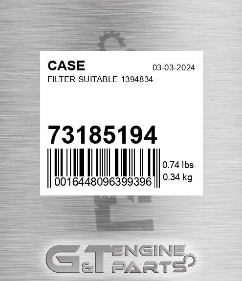 73185194 CASE Filter Suitable 1394834
