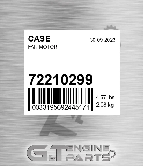 72210299 CASE Fan Motor