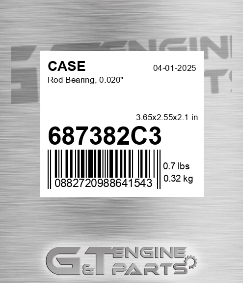 687382C3 Rod Bearing, 0.020"