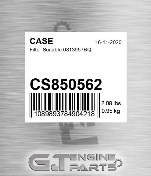 CS850562 Filter Suitable 0813957bq for CASE