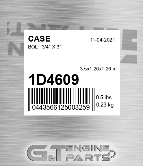 1D4609 Bolt 3/4" X 3"