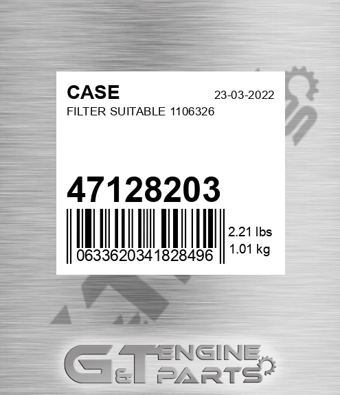 47128203 Filter Suitable 1106326