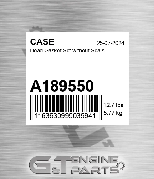 A189550 Head Gasket Set Without Seals