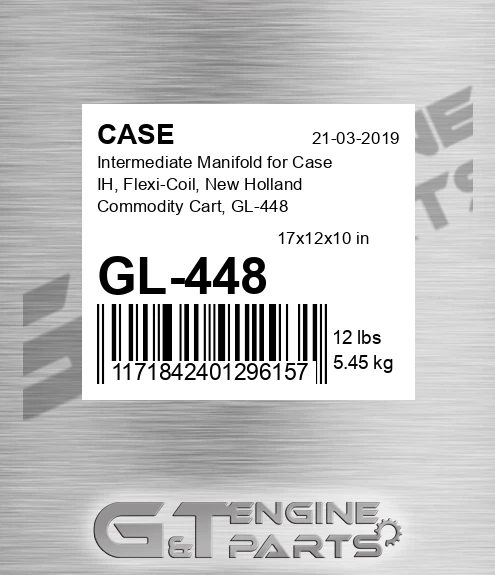 GL-448 Intermediate Manifold For Ih, Flexi-coil, New Holland Commodity Cart,