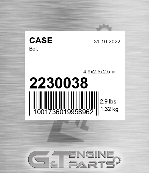 2230038 CASE Bolt