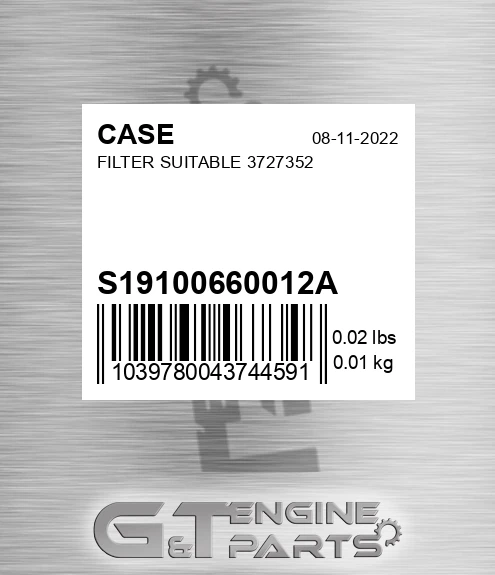 S19100660012A Filter Suitable 3727352
