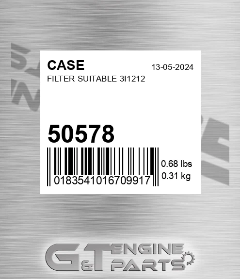 50578 CASE Filter Suitable 3i1212