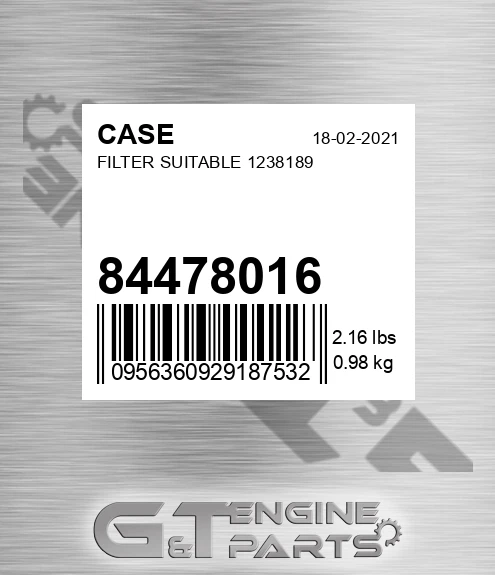 84478016 CASE Filter Suitable 1238189