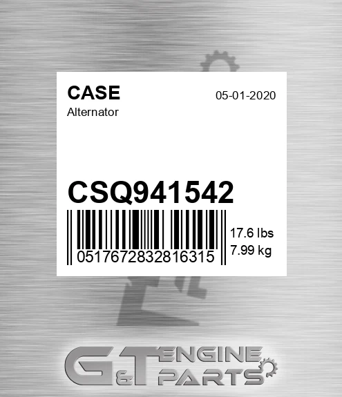 CSQ941542 CASE Alternator