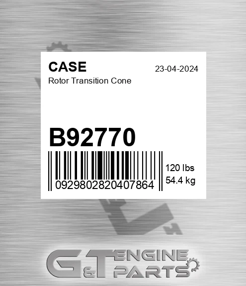 B92770 Rotor Transition Cone