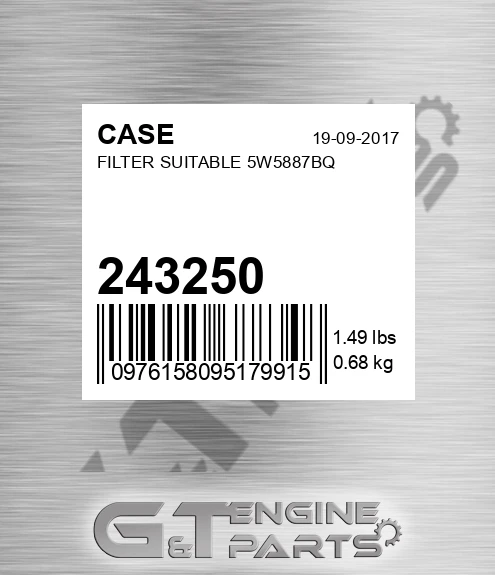 243250 Filter Suitable 5w5887bq
