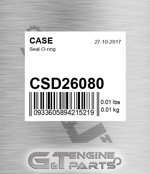 CSD26080 CASE Seal O-ring