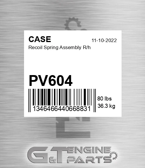 PV604 CASE Recoil Spring Assembly R/h