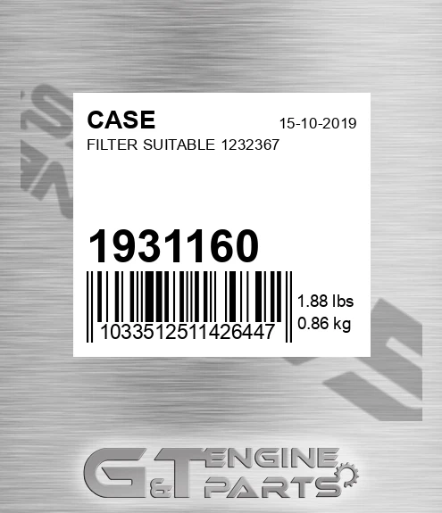 1931160 Filter Suitable 1232367