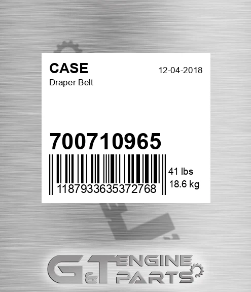 700710965 CASE Draper Belt