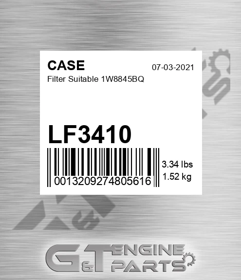 LF3410 CASE Filter Suitable 1w8845bq