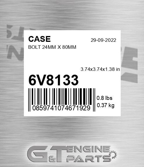 6V8133 Bolt 24mm X 80mm