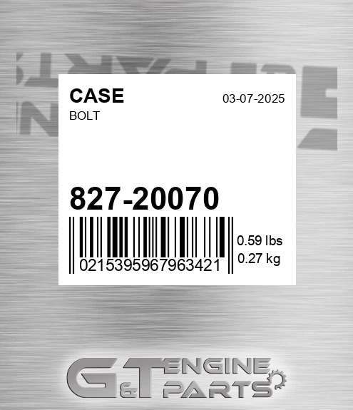 827-20070 Bolt