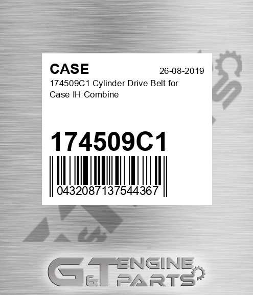 174509C1 Cylinder Drive Belt For Ih Combine