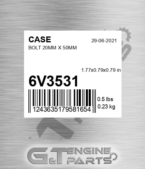 6V3531 Bolt 20mm X 50mm