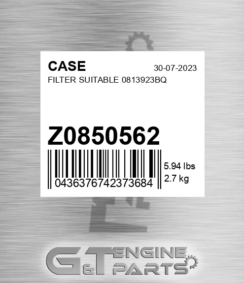 Z0850562 Filter Suitable 0813923bq