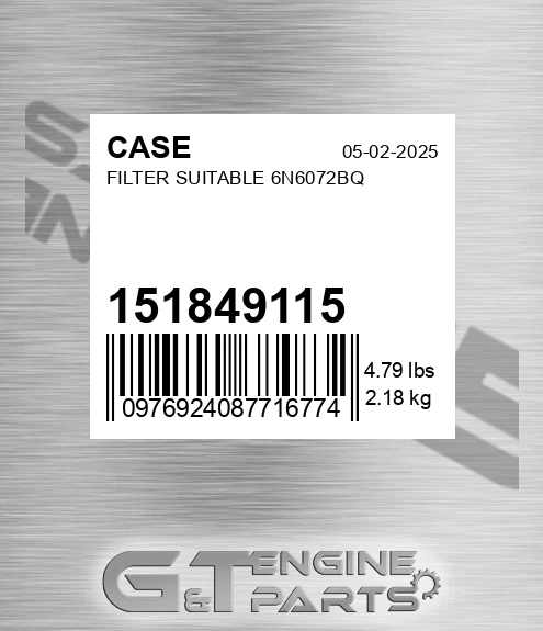151849115 CASE Filter Suitable 6n6072bq
