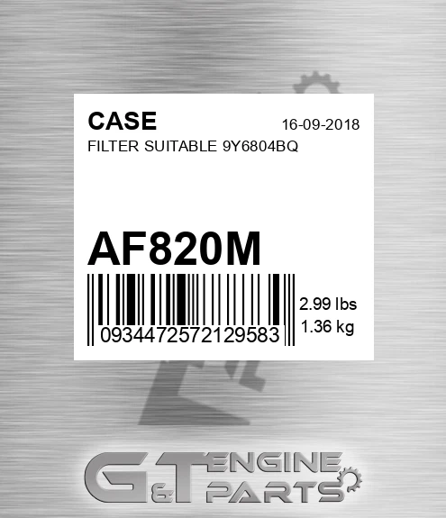 AF820M Filter Suitable 9y6804bq