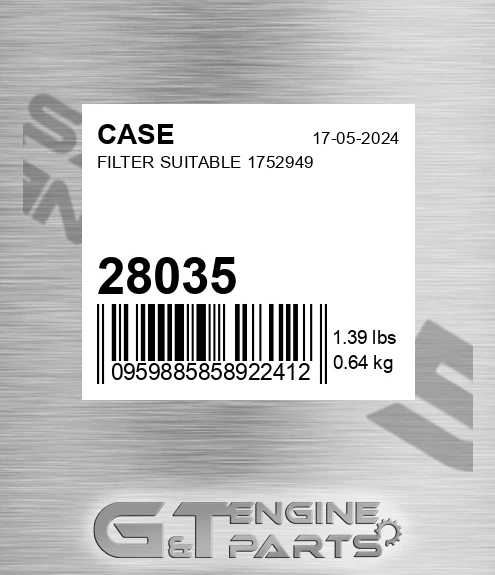 28035 CASE Filter Suitable 1752949
