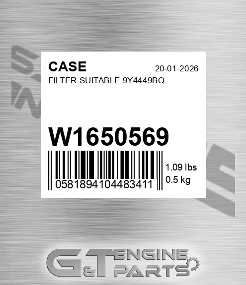 W1650569 Filter Suitable 9y4449bq
