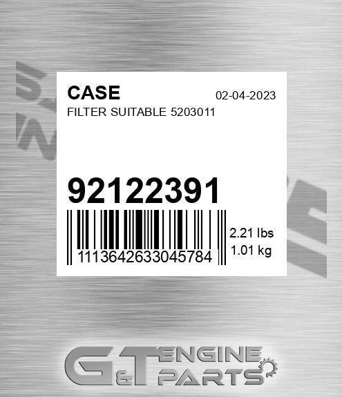 92122391 Filter Suitable 5203011 for CASE