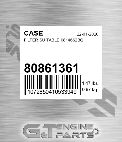 80861361 Filter Suitable 0814662bq