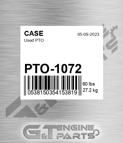 PTO-1072 Used Pto for CASE