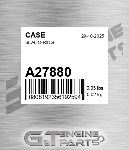 A27880 CASE Seal O-ring