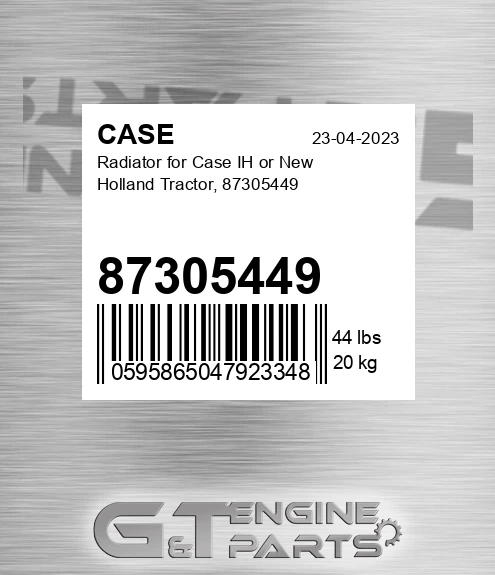 87305449 Radiator For Ih Or New Holland Tractor,