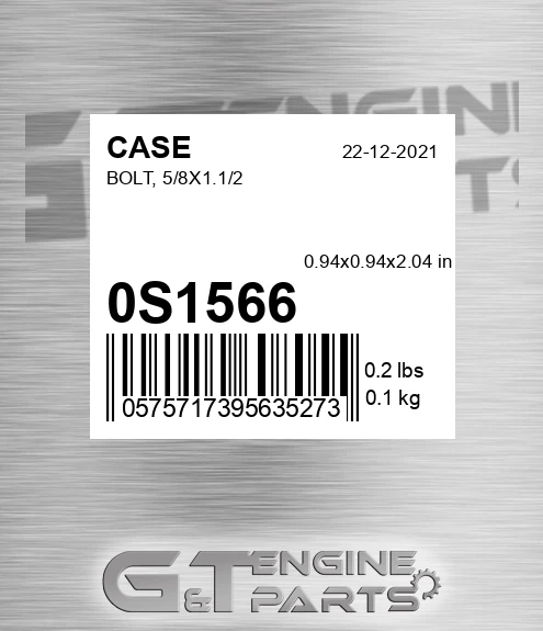 0S1566 CASE Bolt, 5/8x1.1/2