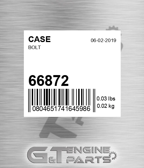 66872 CASE Bolt