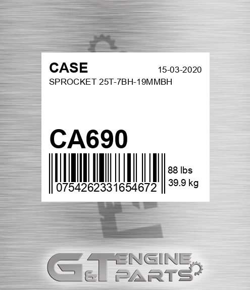 CA690 Sprocket 25t-7bh-19mmbh