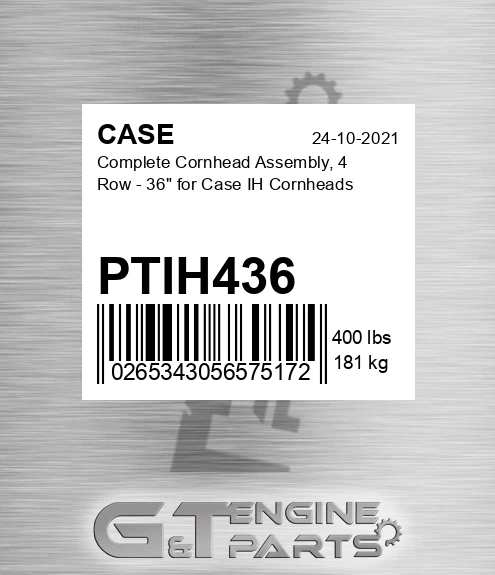 PTIH436 CASE Complete Cornhead Assembly, 4 Row - 36" For Case Ih Cornheads