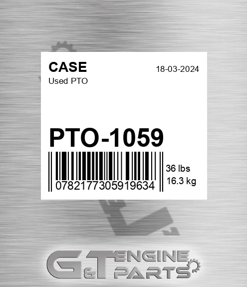 PTO-1059 Used Pto for CASE