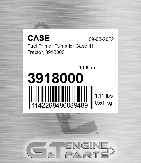 3918000 Fuel Primer Pump For Ih Tractor,