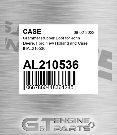 AL210536 Grammer Rubber Boot For John Deere, Ford New Holland And Ih