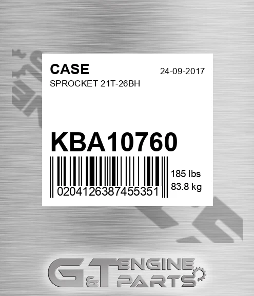 KBA10760 Sprocket 21t-26bh