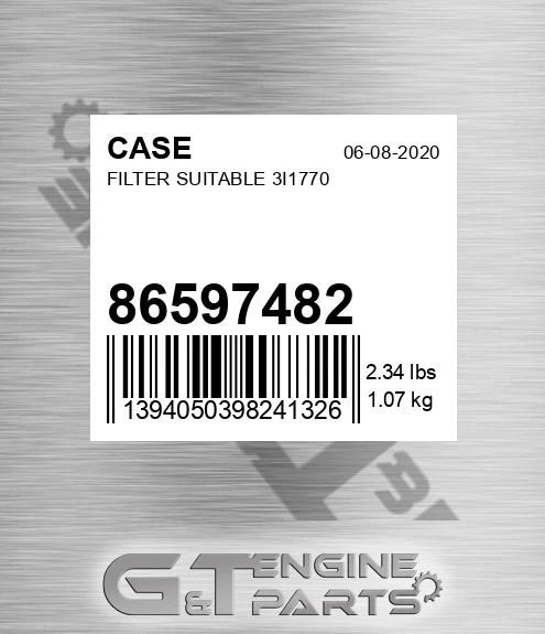 86597482 Filter Suitable 3i1770