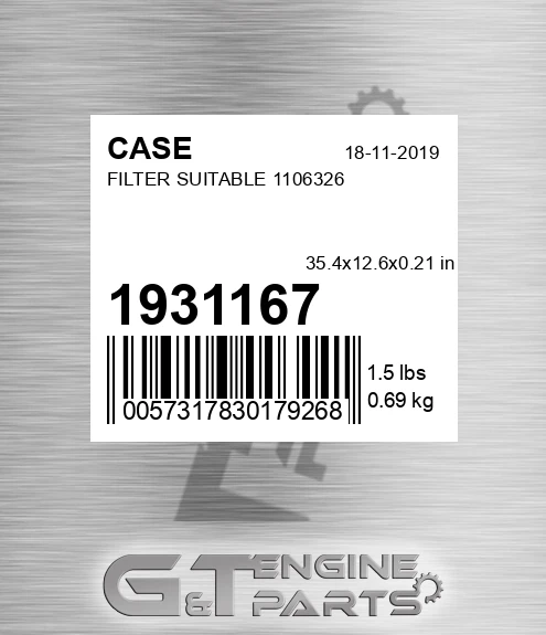 1931167 CASE Filter Suitable 1106326